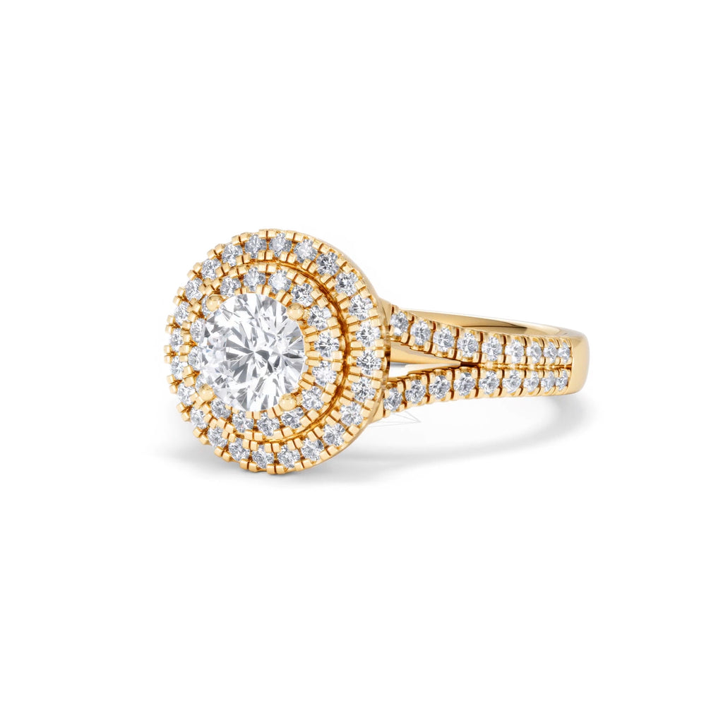 Camilla GIA Diamond Halo Engagement Ring in 18K Gold 1.65ct G/VS