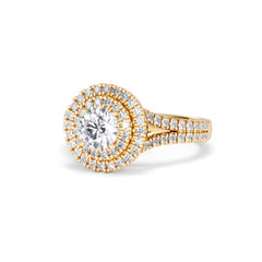 Camilla GIA Diamond Halo Engagement Ring in 18K Gold 1.65ct G/VS