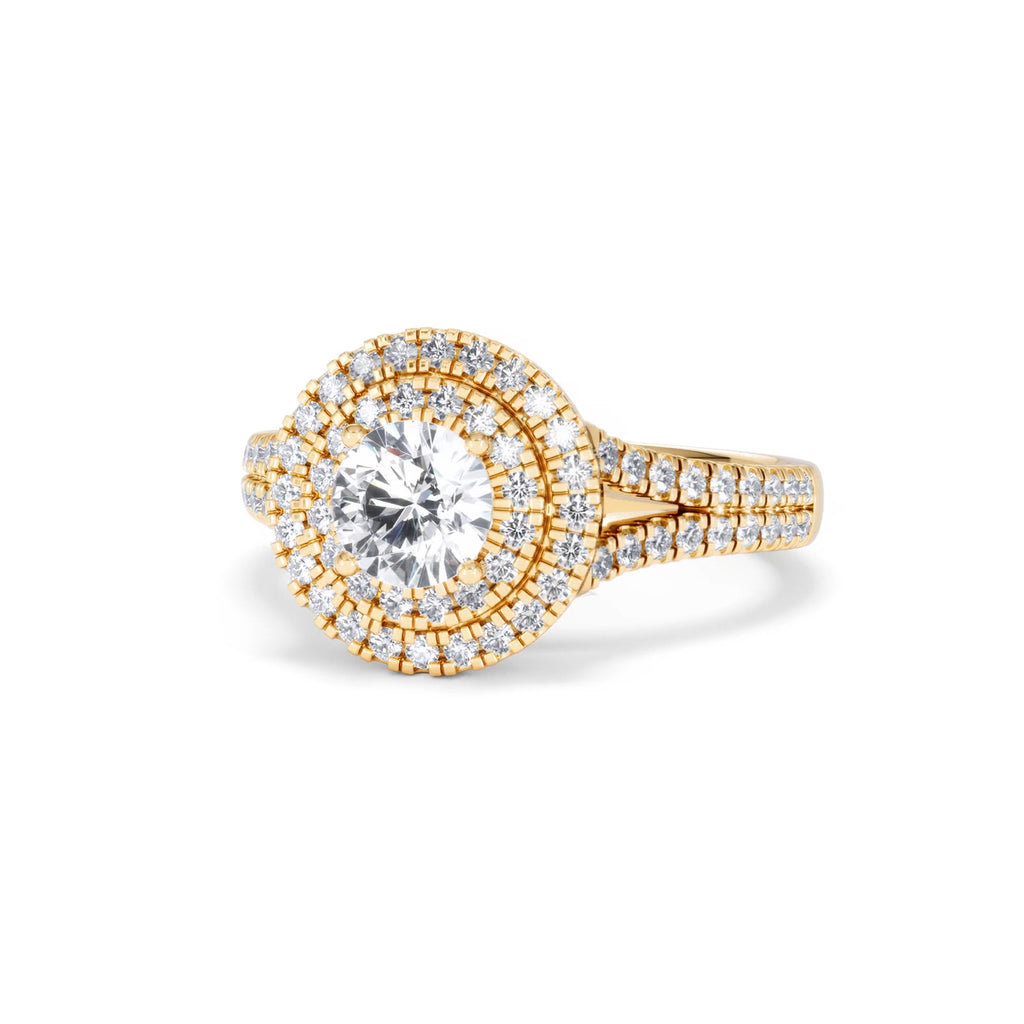 Camilla GIA Diamond Halo Engagement Ring in 18K Gold 1.65ct G/VS