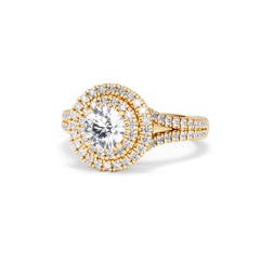 Camilla GIA Diamond Halo Engagement Ring in 18K Gold 1.65ct G/VS