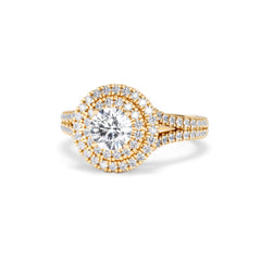 Camilla GIA Diamond Halo Engagement Ring in 18K Gold 1.65ct G/VS