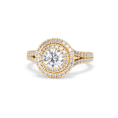 Camilla GIA Diamond Halo Engagement Ring in 18K Gold 1.65ct G/VS