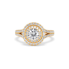 Camilla GIA Diamond Halo Engagement Ring in 18K Gold 1.65ct G/VS