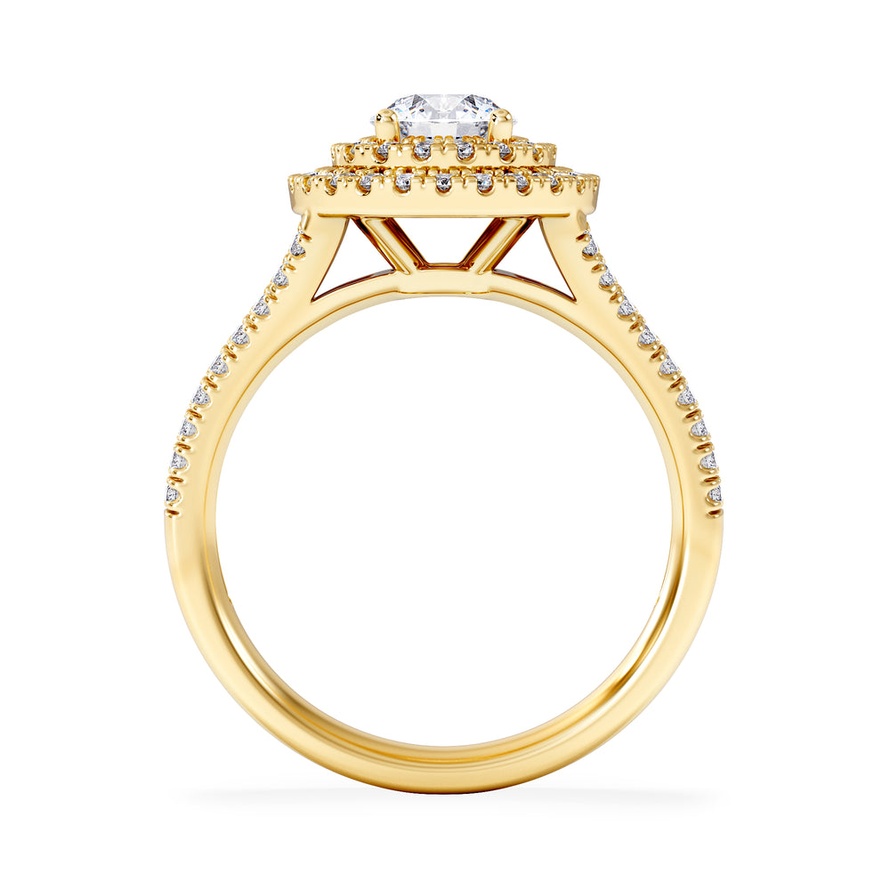 Camilla GIA Diamond Halo Engagement Ring in 18K Gold 1.65ct G/VS