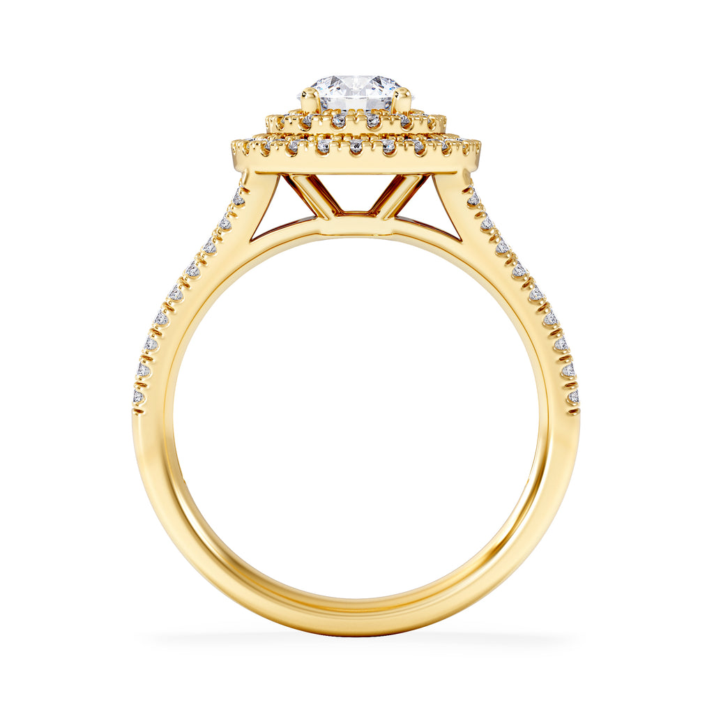 Camilla GIA Diamond Halo Engagement Ring in 18K Gold 1.65ct G/VS
