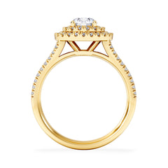Camilla GIA Diamond Halo Engagement Ring in 18K Gold 1.65ct G/VS