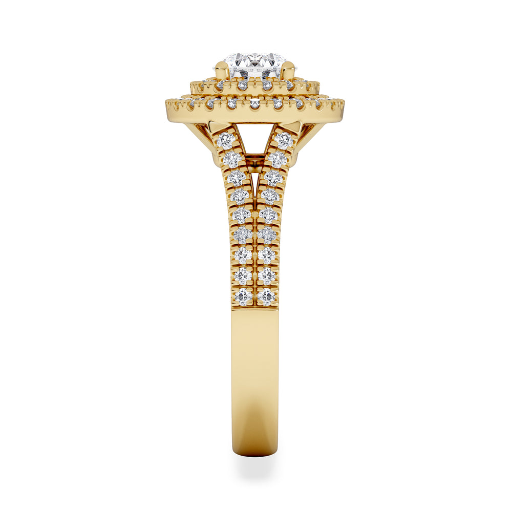 Camilla GIA Diamond Halo Engagement Ring in 18K Gold 1.65ct G/VS