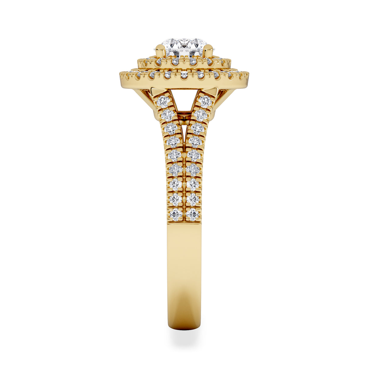 Camilla GIA Diamond Halo Engagement Ring in 18K Gold 1.65ct G/VS