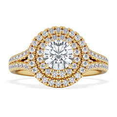 Camilla GIA Diamond Halo Engagement Ring in 18K Gold 1.65ct G/VS