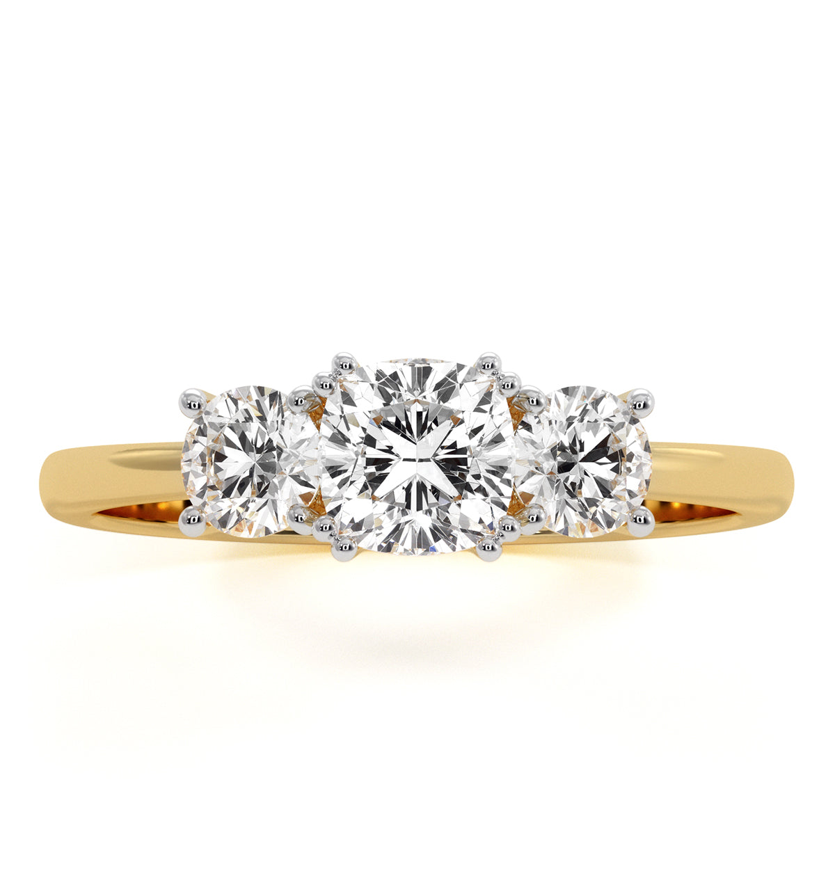 3 Stone Meghan Diamond Engagement Ring 1CT H/SI in 18K Gold