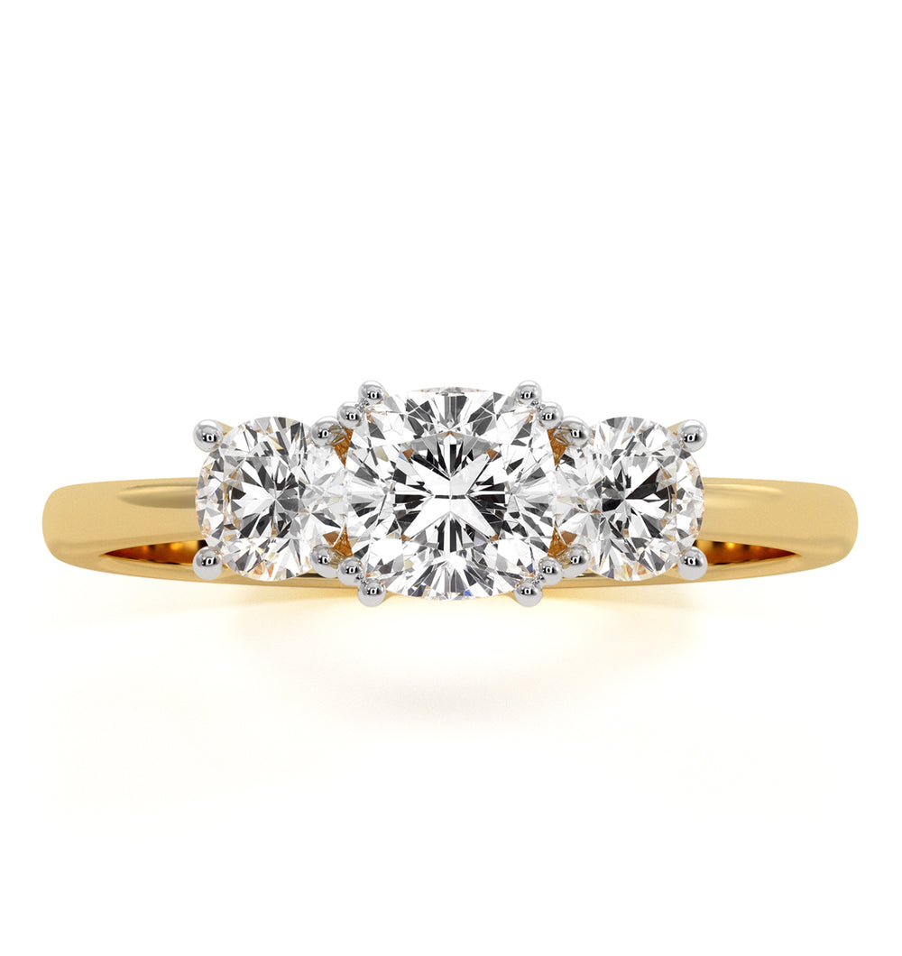 3 Stone Meghan Diamond Engagement Ring 1CT G/Vs1 in 18K Gold