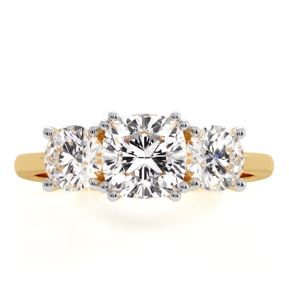 3 Stone Meghan Diamond Engagement Ring 1.7CT G/Vs2 in 18K Gold