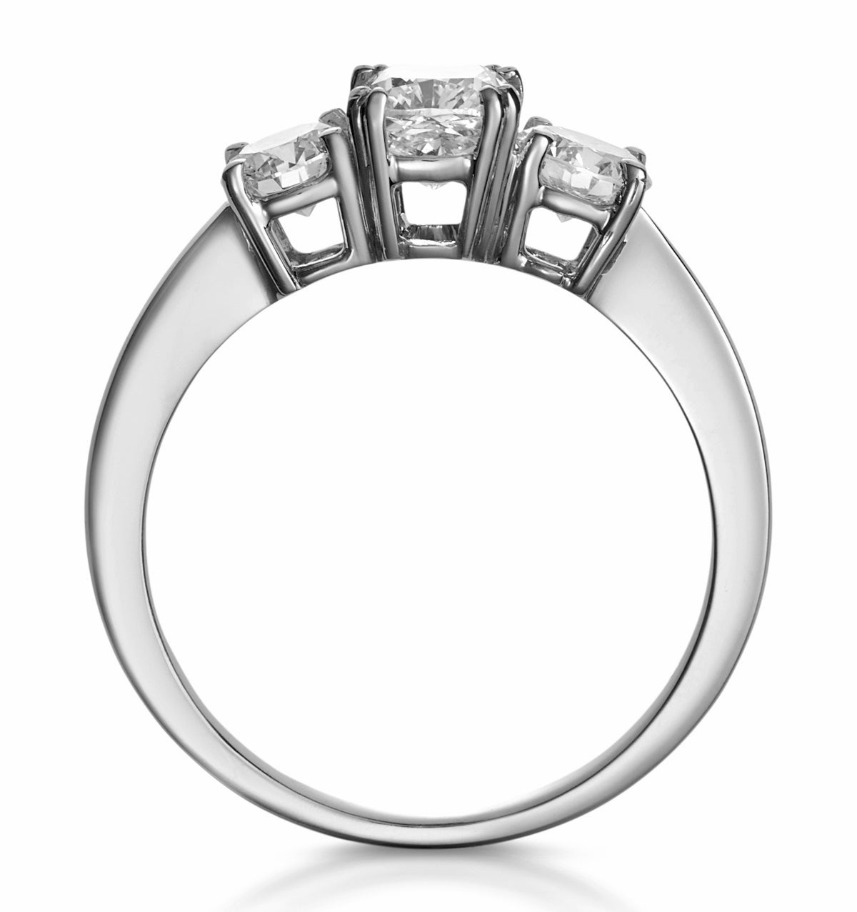 3 Stone Meghan Lab Diamond Engagement Ring 1.7CT F/VS1 in Platinum