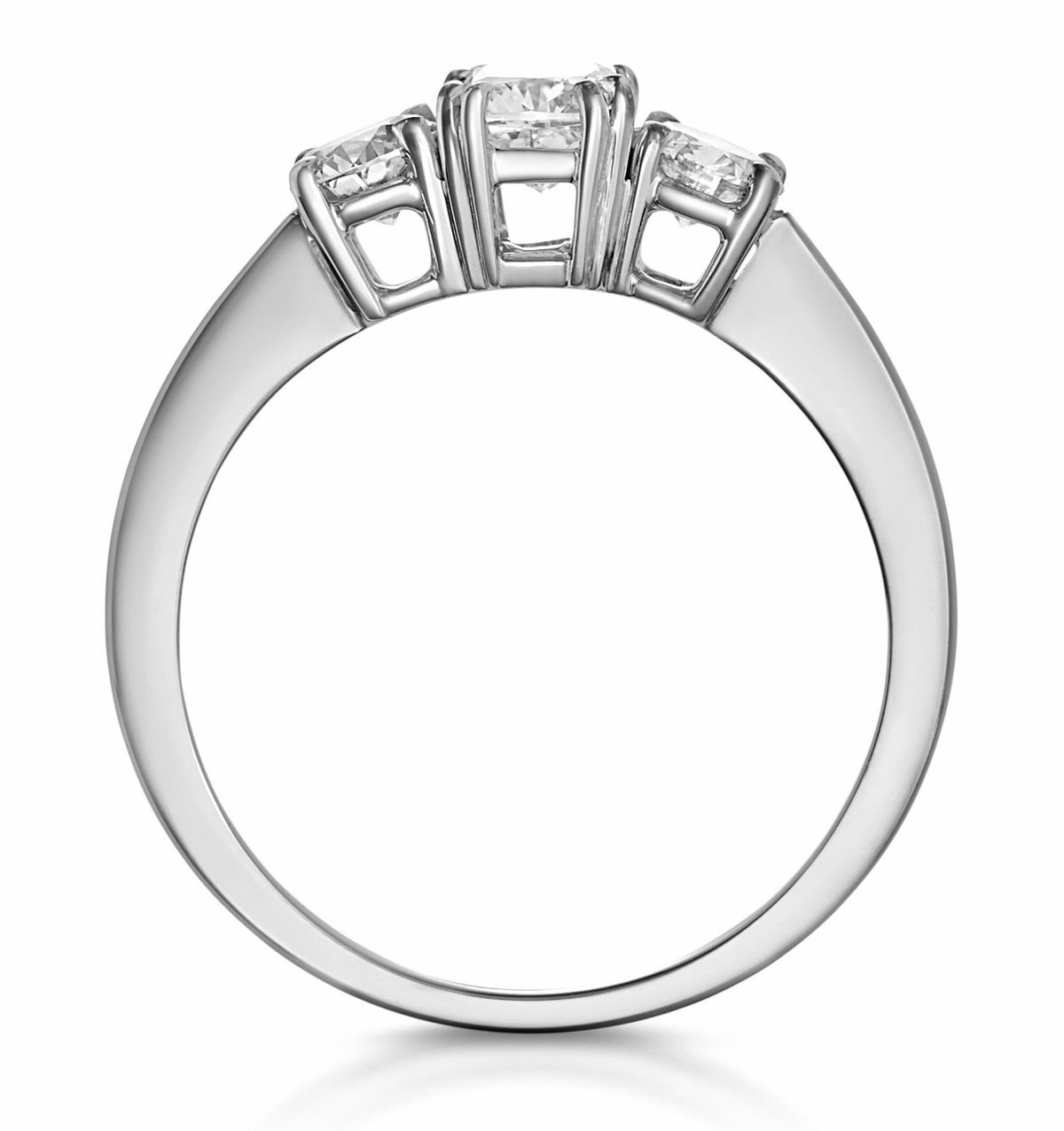 3 Stone Meghan Lab Diamond Engagement Ring 1CT F/VS1 in Platinum