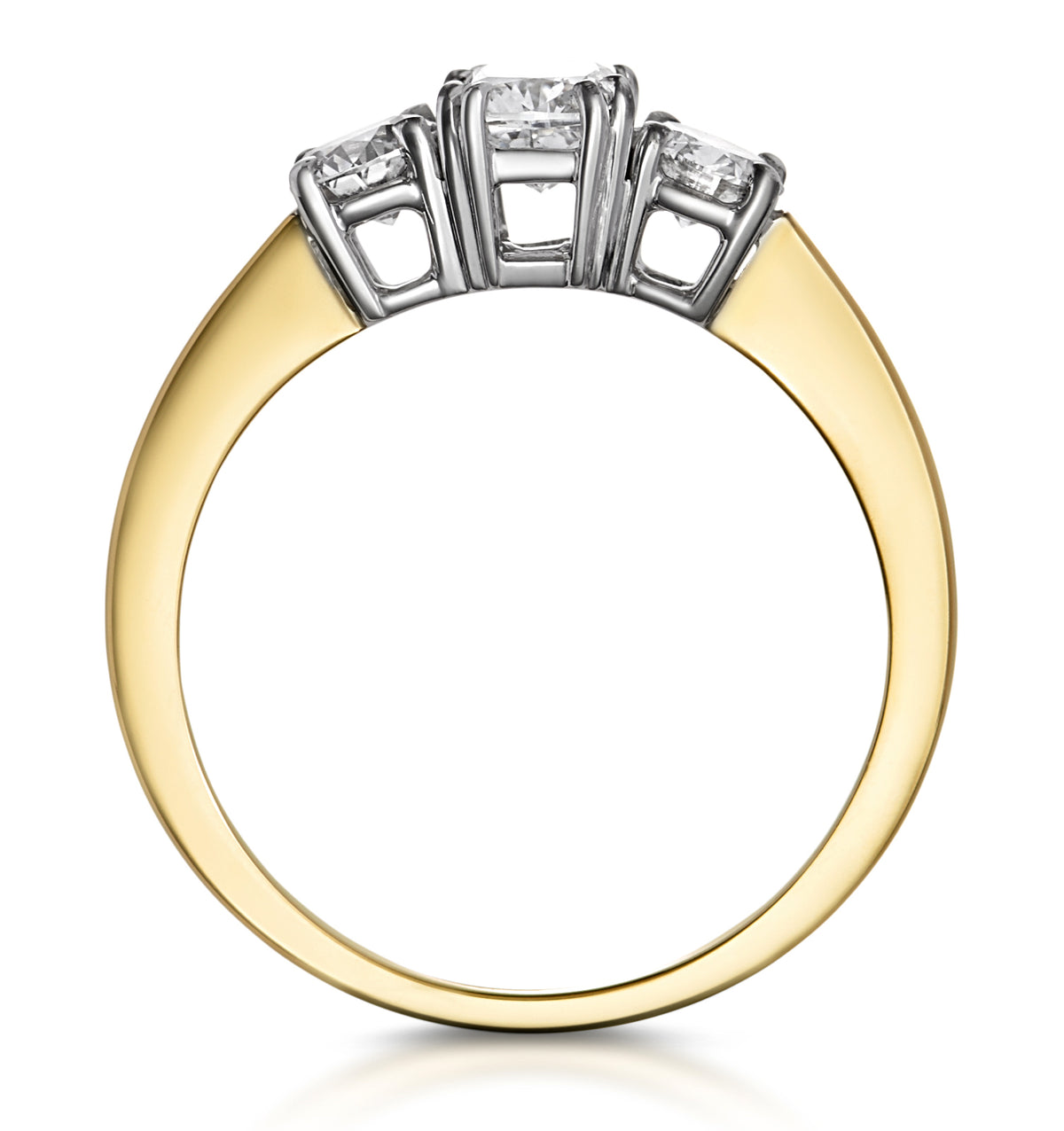 3 Stone Meghan Diamond Engagement Ring 1CT H/SI in 18K Gold