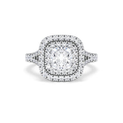 Anastasia GIA Diamond Halo Engagement Ring 18K White Gold 1.85ct G/VS