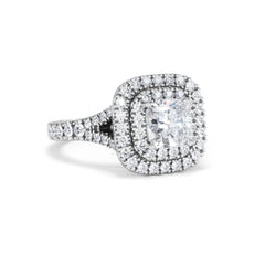 Anastasia GIA Diamond Halo Engagement Ring 18K White Gold 1.85ct G/VS