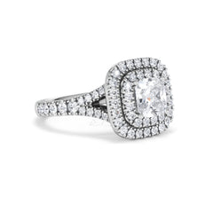 Anastasia Lab Diamond Halo Engagement Ring 18K White Gold 1.85ct F/VS1