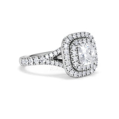 Anastasia GIA Diamond Halo Engagement Ring 18K White Gold 1.85ct G/VS