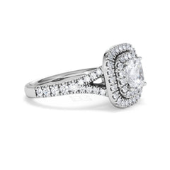 Anastasia GIA Diamond Halo Engagement Ring 18K White Gold 1.85ct G/VS
