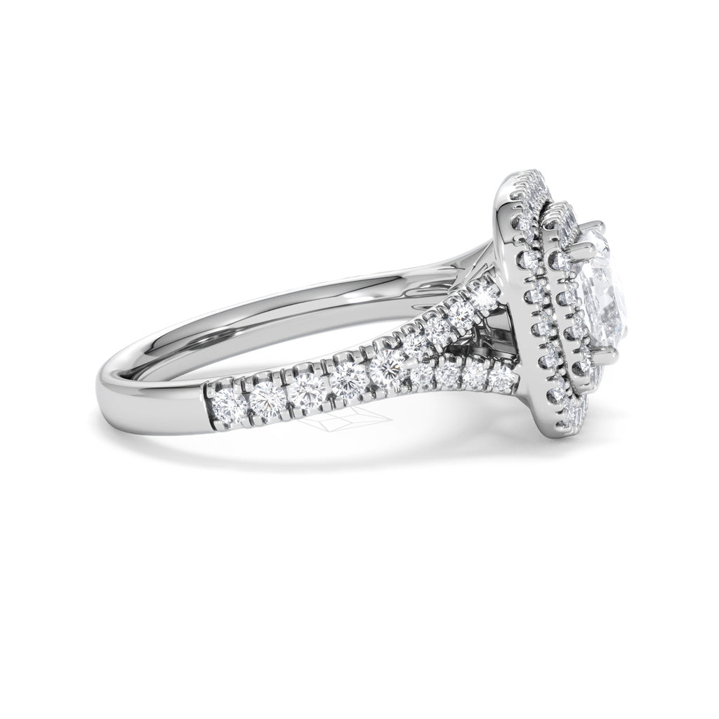 Anastasia GIA Diamond Halo Engagement Ring 18K White Gold 1.85ct G/VS