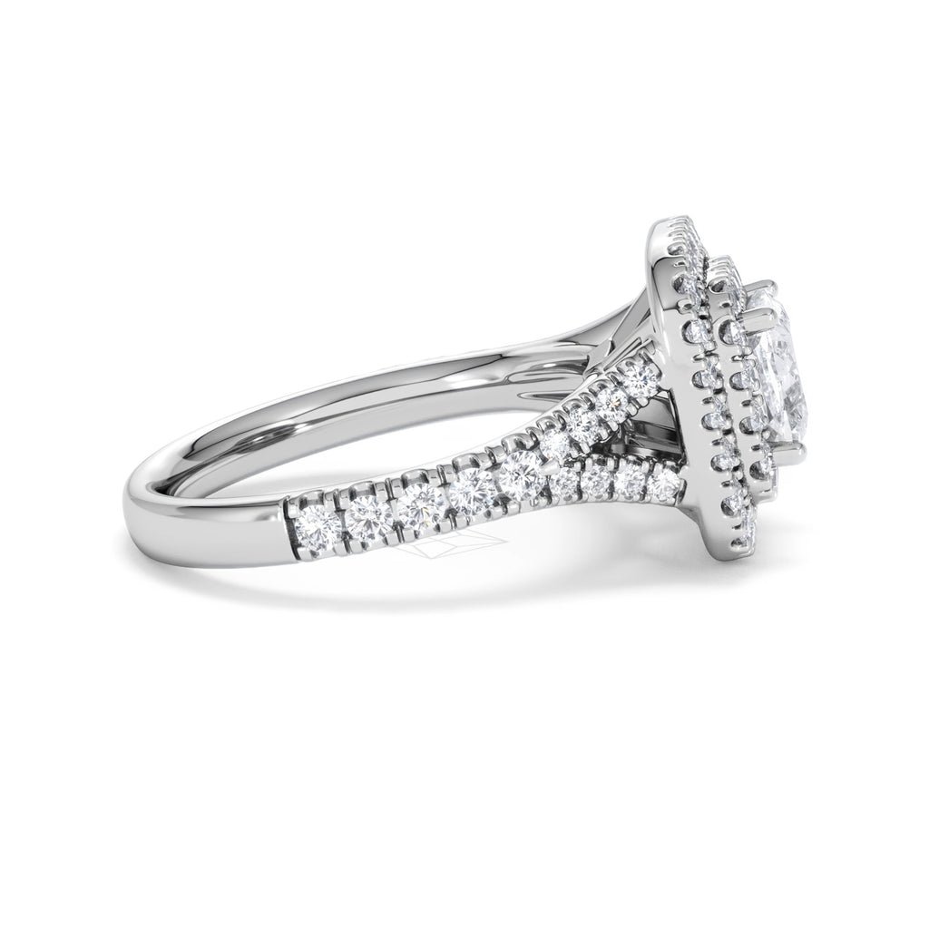 Anastasia GIA Diamond Halo Engagement Ring 18K White Gold 1.85ct G/VS