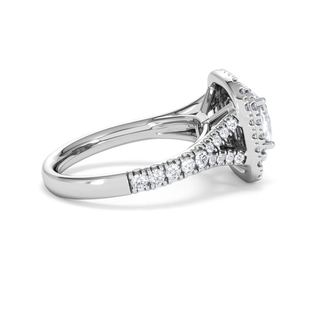 Anastasia GIA Diamond Halo Engagement Ring 18K White Gold 1.85ct G/VS