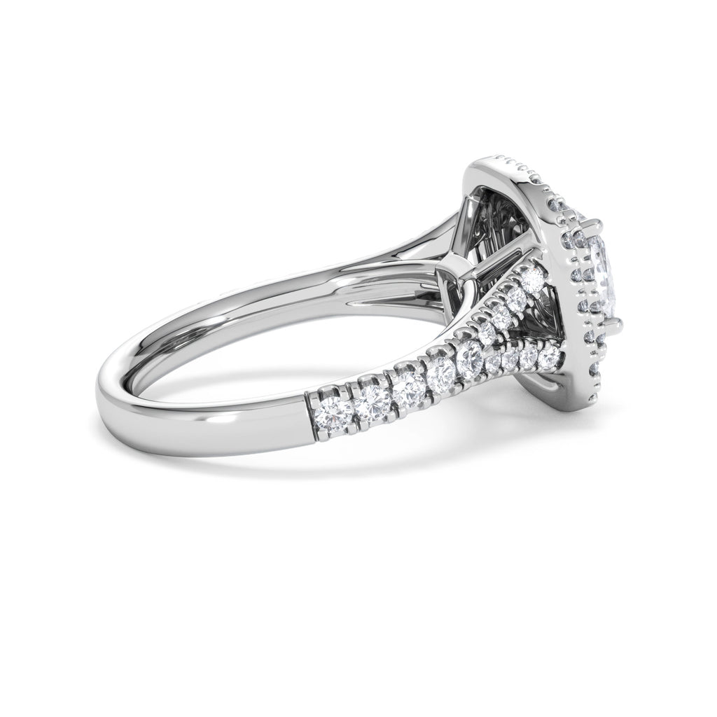 Anastasia GIA Diamond Halo Engagement Ring 18K White Gold 1.85ct G/VS