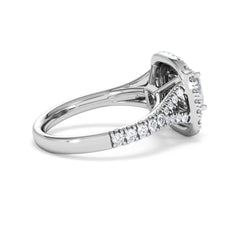 Anastasia GIA Diamond Halo Engagement Ring 18K White Gold 1.85ct G/VS