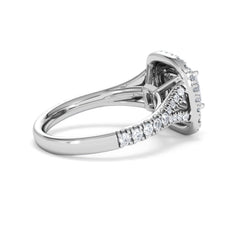 Anastasia GIA Diamond Halo Engagement Ring 18K White Gold 1.85ct G/VS