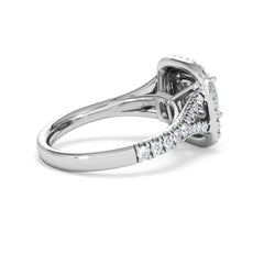 Anastasia Lab Diamond Halo Engagement Ring 18K White Gold 1.85ct F/VS1