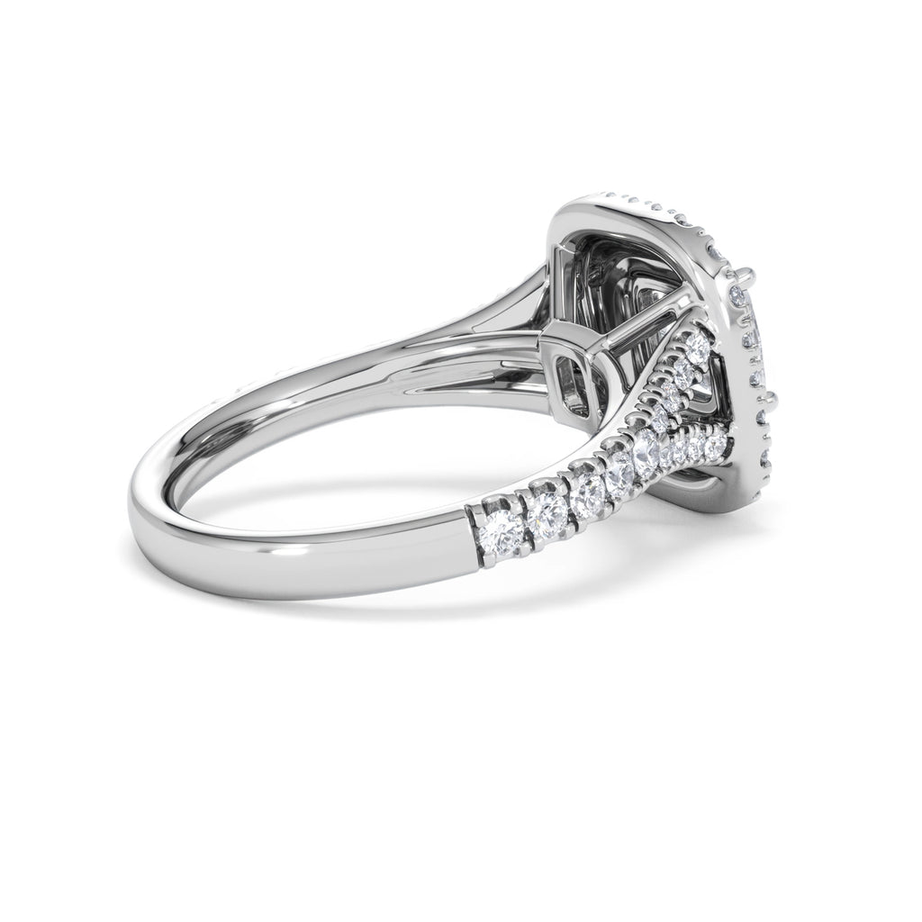 Anastasia GIA Diamond Halo Engagement Ring 18K White Gold 1.85ct G/VS