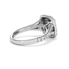 Anastasia GIA Diamond Halo Engagement Ring 18K White Gold 1.85ct G/VS