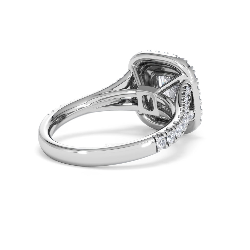 Anastasia GIA Diamond Halo Engagement Ring 18K White Gold 1.85ct G/VS
