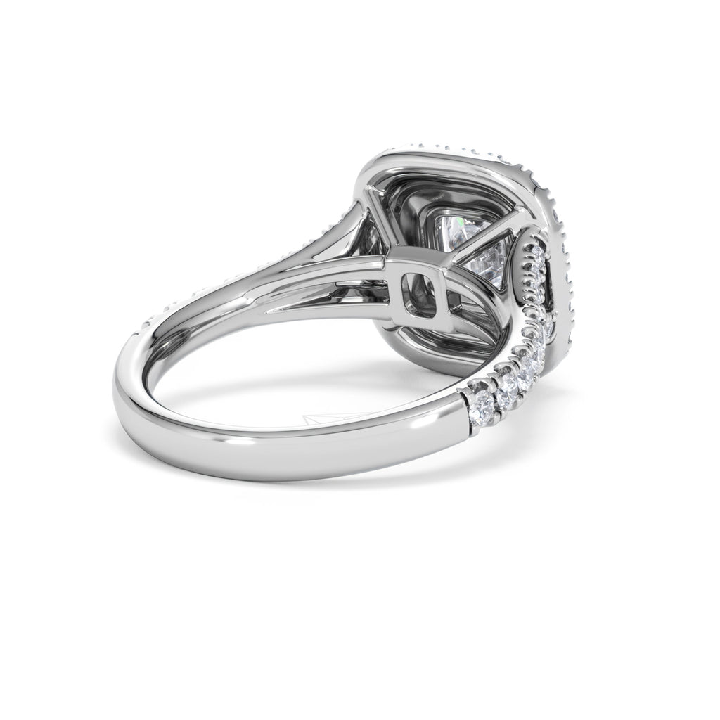 Anastasia GIA Diamond Halo Engagement Ring 18K White Gold 1.85ct G/VS