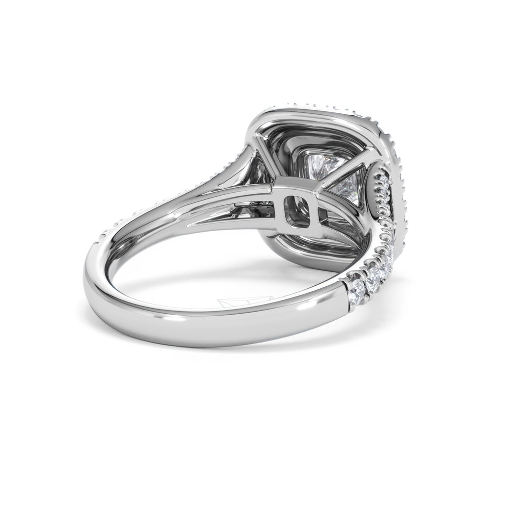 Anastasia GIA Diamond Halo Engagement Ring 18K White Gold 1.85ct G/VS