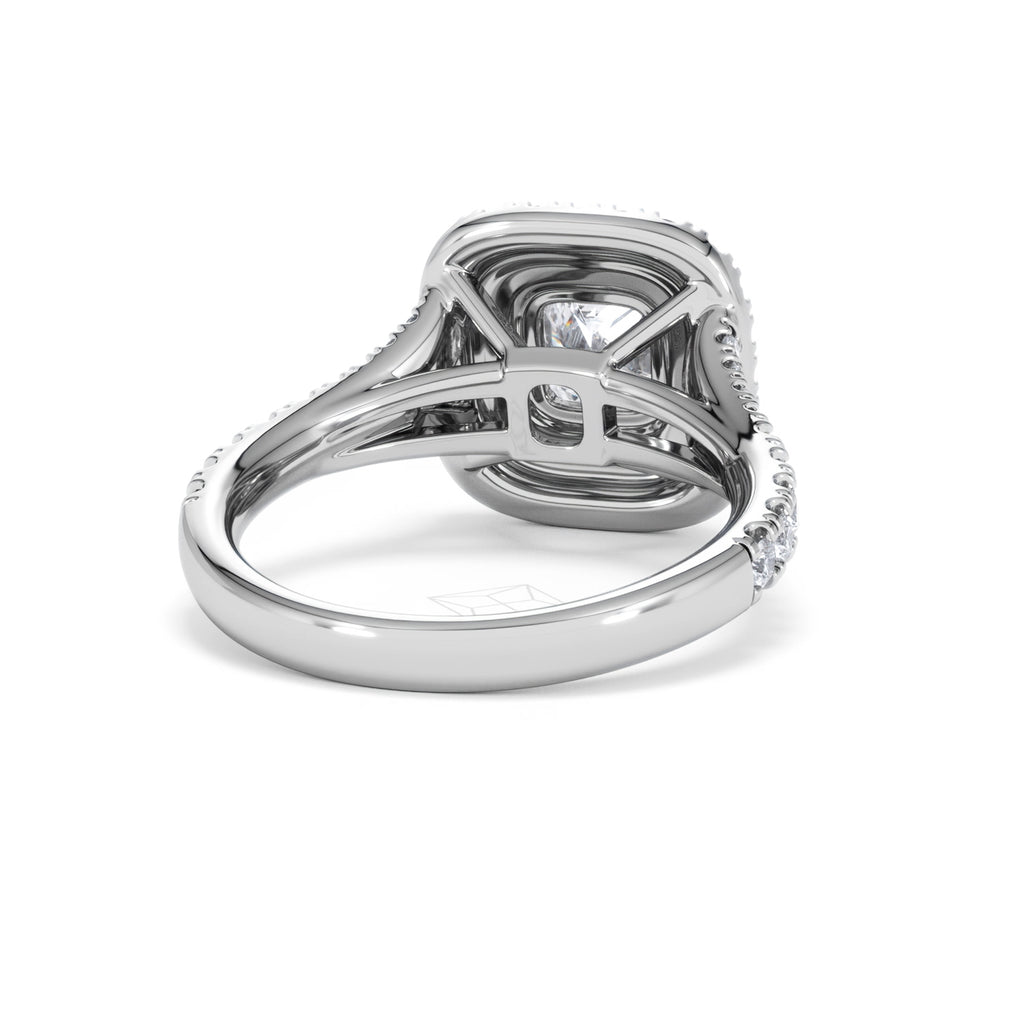 Anastasia GIA Diamond Halo Engagement Ring 18K White Gold 1.85ct G/VS