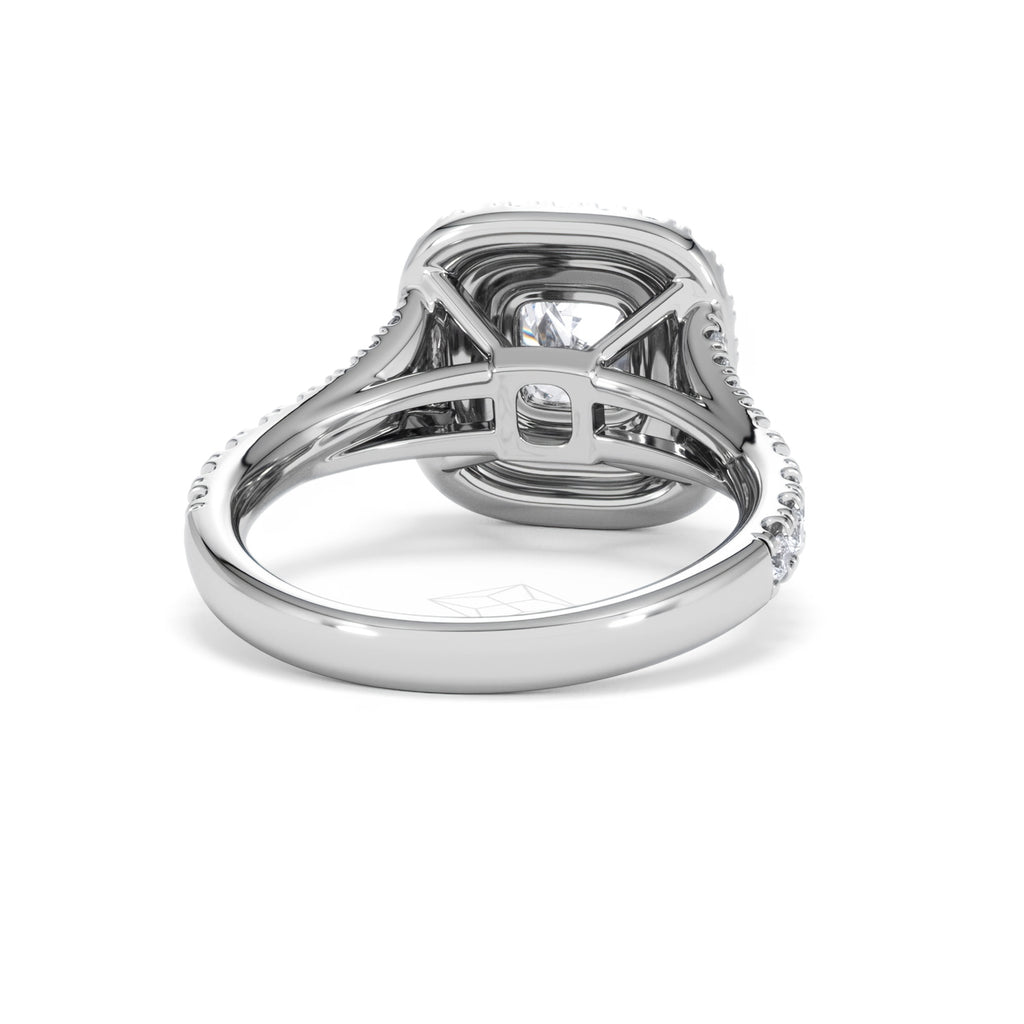 Anastasia GIA Diamond Halo Engagement Ring 18K White Gold 1.85ct G/VS
