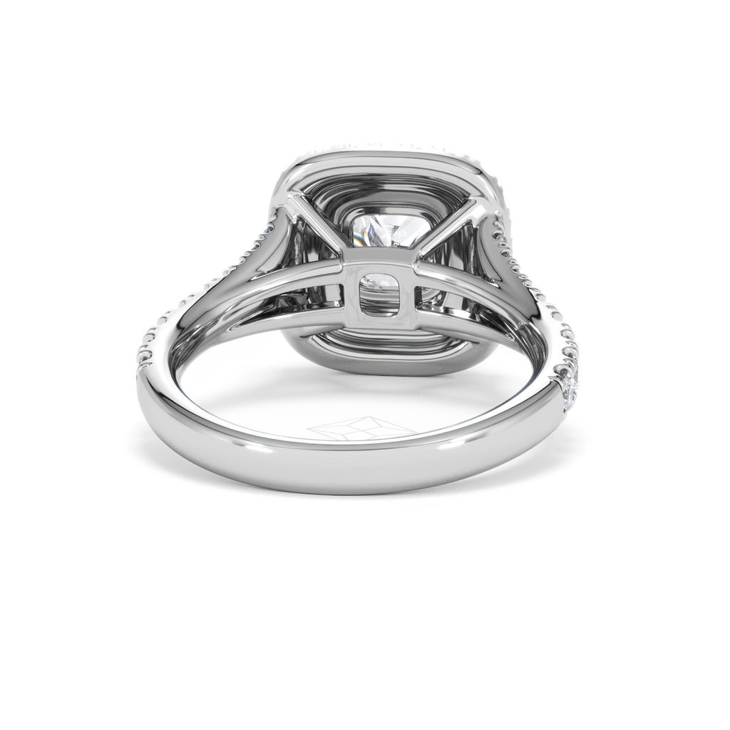 Anastasia GIA Diamond Halo Engagement Ring 18K White Gold 1.85ct G/VS