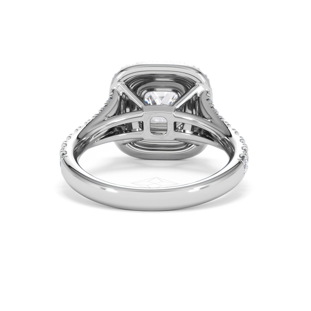 Anastasia GIA Diamond Halo Engagement Ring 18K White Gold 1.85ct G/VS