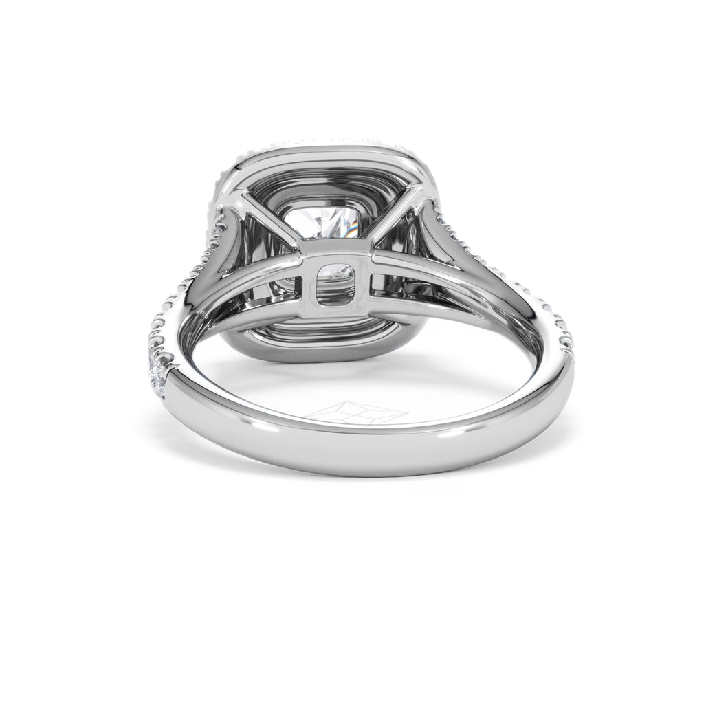 Anastasia GIA Diamond Halo Engagement Ring 18K White Gold 1.85ct G/VS