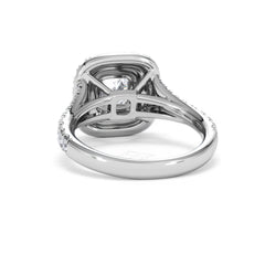 Anastasia GIA Diamond Halo Engagement Ring 18K White Gold 1.85ct G/VS