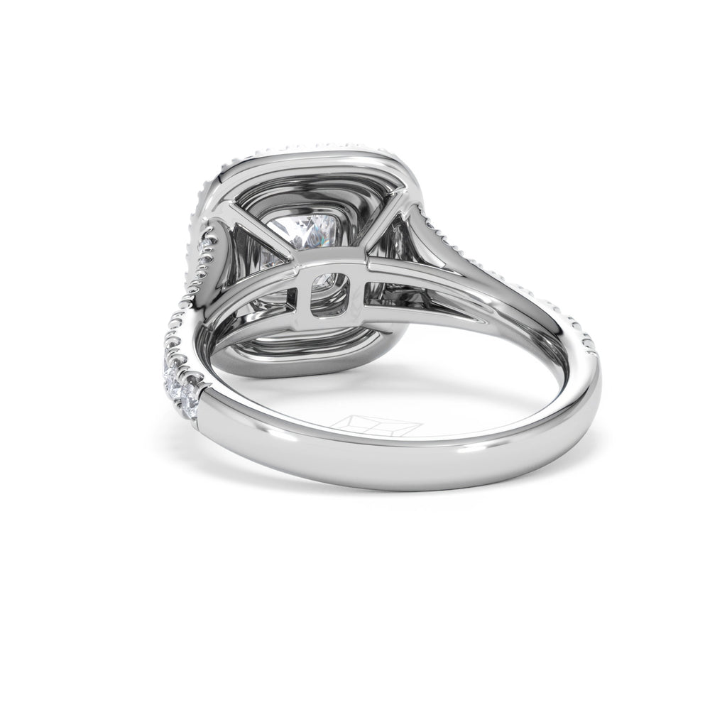 Anastasia GIA Diamond Halo Engagement Ring 18K White Gold 1.85ct G/VS