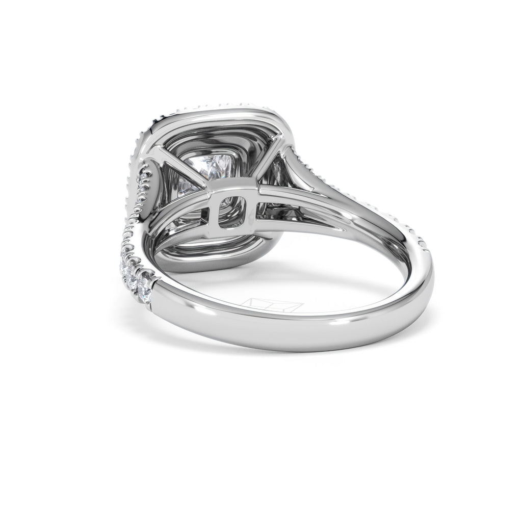 Anastasia GIA Diamond Halo Engagement Ring 18K White Gold 1.85ct G/VS