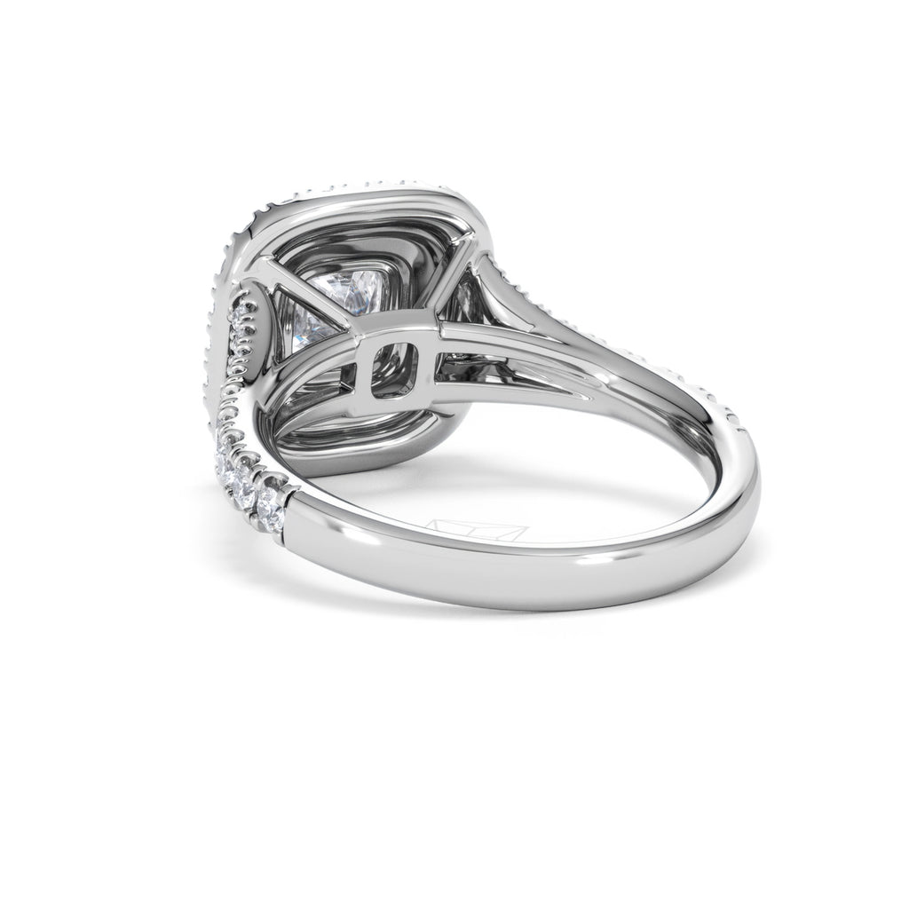 Anastasia GIA Diamond Halo Engagement Ring 18K White Gold 1.85ct G/VS