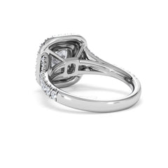 Anastasia GIA Diamond Halo Engagement Ring 18K White Gold 1.85ct G/VS