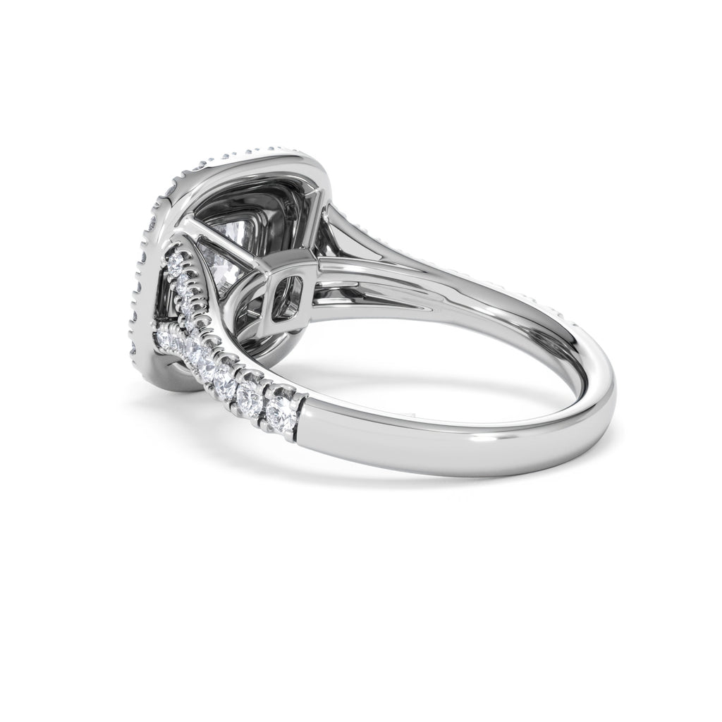Anastasia Lab Diamond Halo Engagement Ring 18K White Gold 1.85ct F/VS1