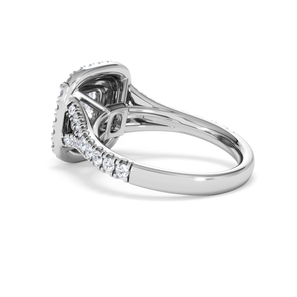 Anastasia GIA Diamond Halo Engagement Ring 18K White Gold 1.85ct G/VS