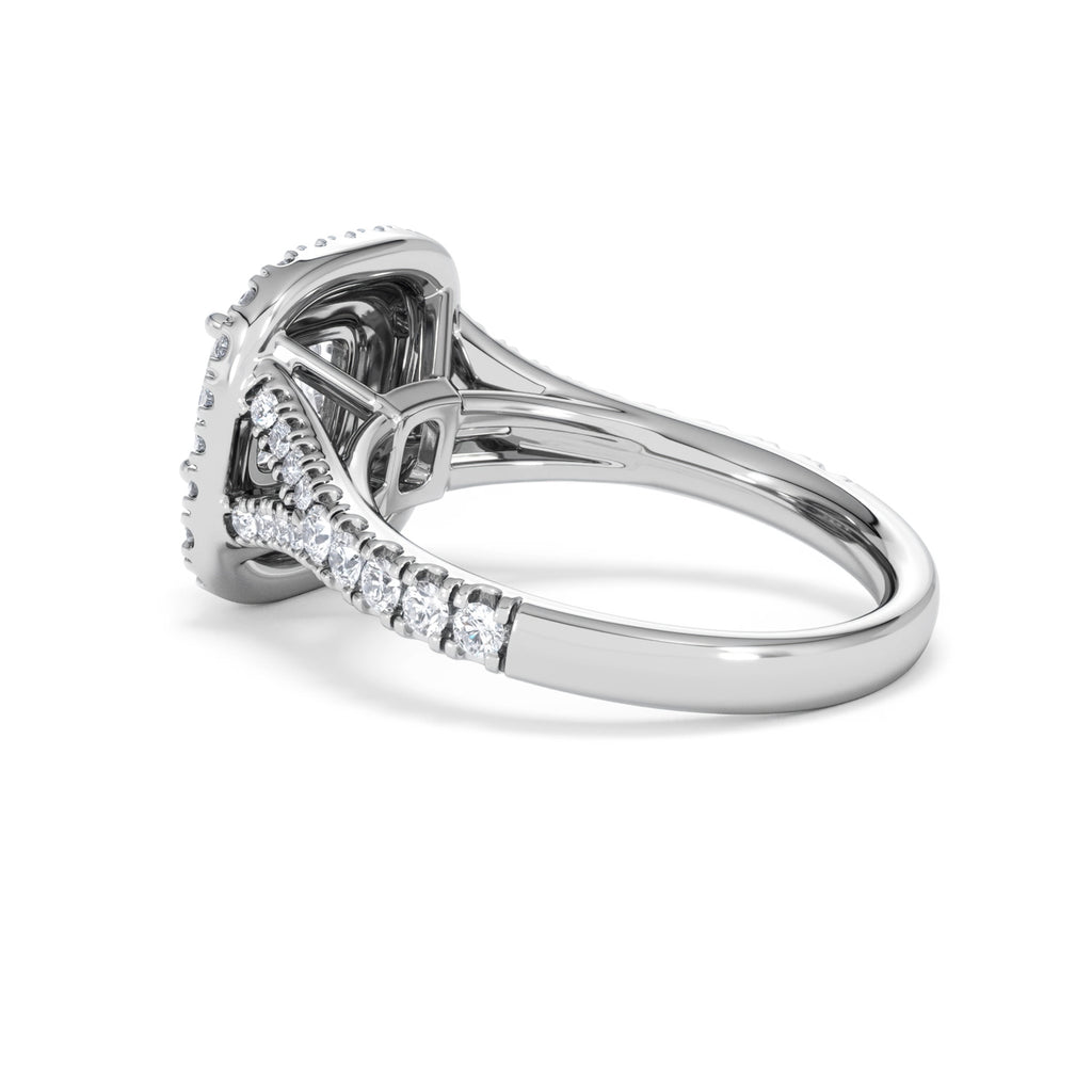 Anastasia Lab Diamond Halo Engagement Ring 18K White Gold 1.85ct F/VS1