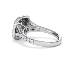 Anastasia GIA Diamond Halo Engagement Ring 18K White Gold 1.85ct G/VS